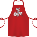 Viking With a Wolf and Shield Thor Valhalla Cotton Apron 100% Organic Red