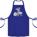 Viking With a Wolf and Shield Thor Valhalla Cotton Apron 100% Organic Royal Blue