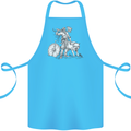 Viking With a Wolf and Shield Thor Valhalla Cotton Apron 100% Organic Turquoise