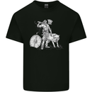 Viking With a Wolf and Shield Thor Valhalla Kids T-Shirt Childrens Black