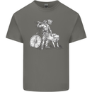 Viking With a Wolf and Shield Thor Valhalla Kids T-Shirt Childrens Charcoal