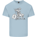 Viking With a Wolf and Shield Thor Valhalla Kids T-Shirt Childrens Light Blue