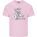 Viking With a Wolf and Shield Thor Valhalla Kids T-Shirt Childrens Light Pink