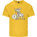 Viking With a Wolf and Shield Thor Valhalla Kids T-Shirt Childrens Yellow