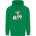 Viking With a Wolf and Shield Thor Valhalla Mens 80% Cotton Hoodie Irish Green