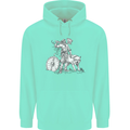 Viking With a Wolf and Shield Thor Valhalla Mens 80% Cotton Hoodie Peppermint