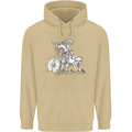 Viking With a Wolf and Shield Thor Valhalla Mens 80% Cotton Hoodie Sand