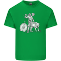 Viking With a Wolf and Shield Thor Valhalla Mens Cotton T-Shirt Tee Top Irish Green