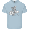 Viking With a Wolf and Shield Thor Valhalla Mens Cotton T-Shirt Tee Top Light Blue