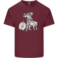 Viking With a Wolf and Shield Thor Valhalla Mens Cotton T-Shirt Tee Top Maroon