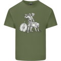 Viking With a Wolf and Shield Thor Valhalla Mens Cotton T-Shirt Tee Top Military Green
