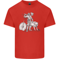 Viking With a Wolf and Shield Thor Valhalla Mens Cotton T-Shirt Tee Top Red