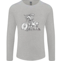 Viking With a Wolf and Shield Thor Valhalla Mens Long Sleeve T-Shirt Sports Grey
