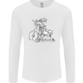 Viking With a Wolf and Shield Thor Valhalla Mens Long Sleeve T-Shirt White