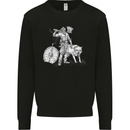 Viking With a Wolf and Shield Thor Valhalla Mens Sweatshirt Jumper Black