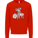 Viking With a Wolf and Shield Thor Valhalla Mens Sweatshirt Jumper Bright Red