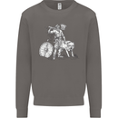 Viking With a Wolf and Shield Thor Valhalla Mens Sweatshirt Jumper Charcoal