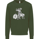 Viking With a Wolf and Shield Thor Valhalla Mens Sweatshirt Jumper Forest Green
