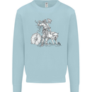 Viking With a Wolf and Shield Thor Valhalla Mens Sweatshirt Jumper Light Blue