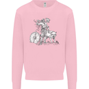 Viking With a Wolf and Shield Thor Valhalla Mens Sweatshirt Jumper Light Pink