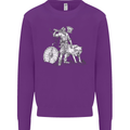 Viking With a Wolf and Shield Thor Valhalla Mens Sweatshirt Jumper Purple