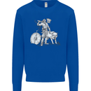 Viking With a Wolf and Shield Thor Valhalla Mens Sweatshirt Jumper Royal Blue
