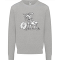 Viking With a Wolf and Shield Thor Valhalla Mens Sweatshirt Jumper Sports Grey