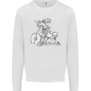 Viking With a Wolf and Shield Thor Valhalla Mens Sweatshirt Jumper White