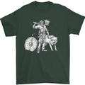 Viking With a Wolf and Shield Thor Valhalla Mens T-Shirt Cotton Gildan Forest Green