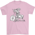 Viking With a Wolf and Shield Thor Valhalla Mens T-Shirt Cotton Gildan Light Pink
