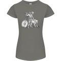 Viking With a Wolf and Shield Thor Valhalla Womens Petite Cut T-Shirt Charcoal