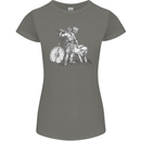 Viking With a Wolf and Shield Thor Valhalla Womens Petite Cut T-Shirt Charcoal