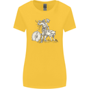 Viking With a Wolf and Shield Thor Valhalla Womens Wider Cut T-Shirt Yellow