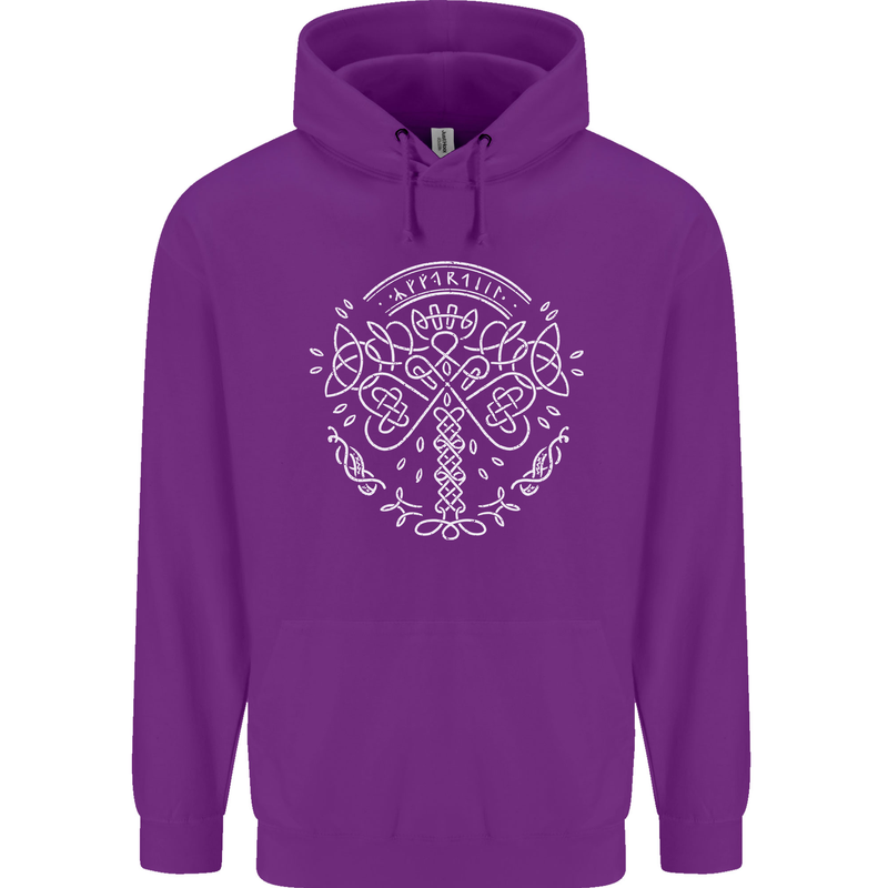 Viking Yggdrasil Tree Norse Mythology Thor Childrens Kids Hoodie Purple
