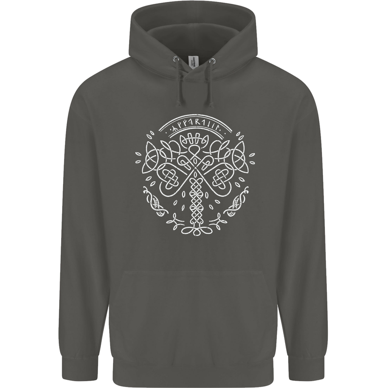Viking Yggdrasil Tree Norse Mythology Thor Childrens Kids Hoodie Storm Grey