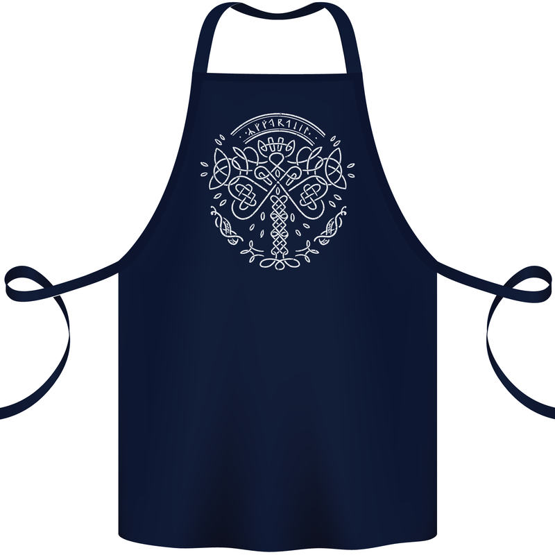 Viking Yggdrasil Tree Norse Mythology Thor Cotton Apron 100% Organic Navy Blue