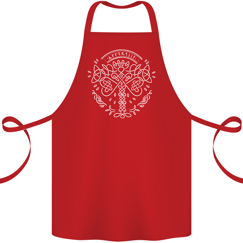 Viking Yggdrasil Tree Norse Mythology Thor Cotton Apron 100% Organic Red