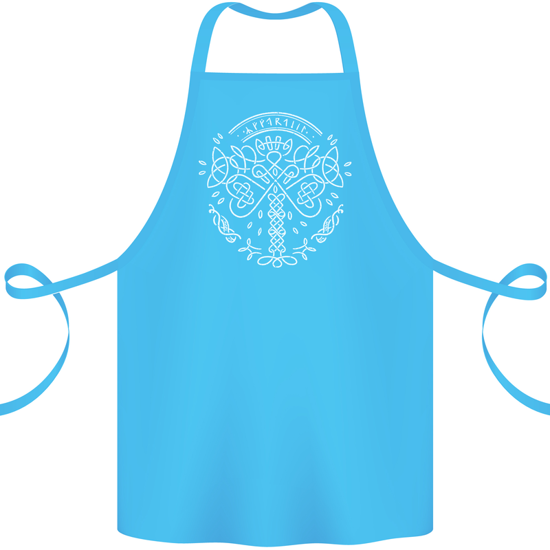 Viking Yggdrasil Tree Norse Mythology Thor Cotton Apron 100% Organic Turquoise