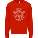 Viking Yggdrasil Tree Norse Mythology Thor Kids Sweatshirt Jumper Bright Red