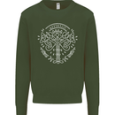 Viking Yggdrasil Tree Norse Mythology Thor Kids Sweatshirt Jumper Forest Green