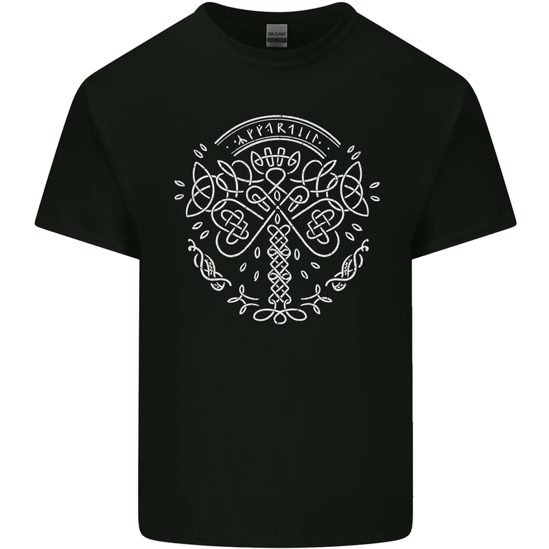 Viking Yggdrasil Tree Norse Mythology Thor Kids T-Shirt Childrens Black