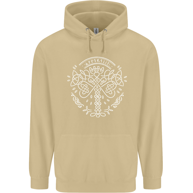 Viking Yggdrasil Tree Norse Mythology Thor Mens 80% Cotton Hoodie Sand