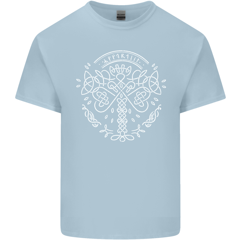 Viking Yggdrasil Tree Norse Mythology Thor Mens Cotton T-Shirt Tee Top Light Blue