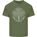 Viking Yggdrasil Tree Norse Mythology Thor Mens Cotton T-Shirt Tee Top Military Green