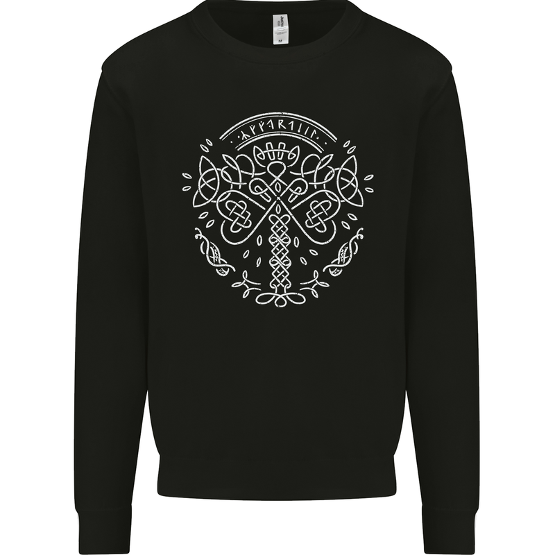 Viking Yggdrasil Tree Norse Mythology Thor Mens Sweatshirt Jumper Black