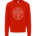 Viking Yggdrasil Tree Norse Mythology Thor Mens Sweatshirt Jumper Bright Red