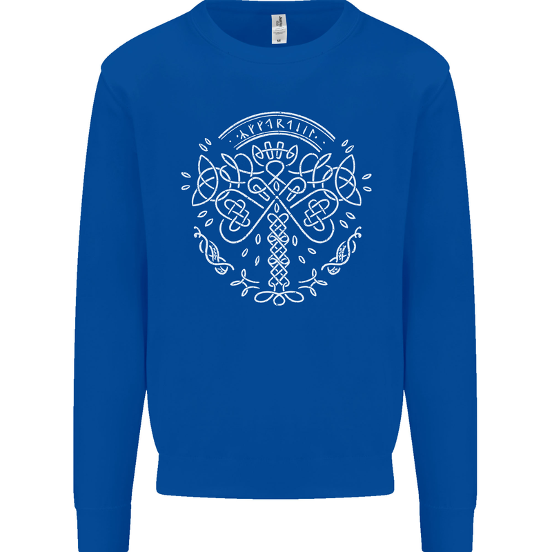 Viking Yggdrasil Tree Norse Mythology Thor Mens Sweatshirt Jumper Royal Blue