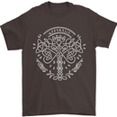 Viking Yggdrasil Tree Norse Mythology Thor Mens T-Shirt Cotton Gildan Dark Chocolate