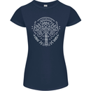 Viking Yggdrasil Tree Norse Mythology Thor Womens Petite Cut T-Shirt Navy Blue