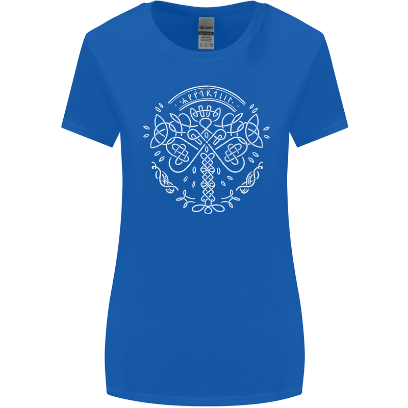 Viking Yggdrasil Tree Norse Mythology Thor Womens Wider Cut T-Shirt Royal Blue
